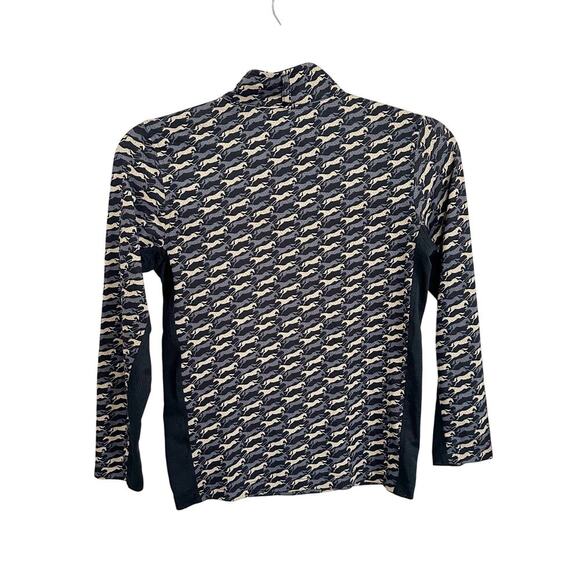Kerrits Kids Ice Fil Long Sleeve Print Shirt Equestrian Horse Print Size Medium - Picture 2 of 4